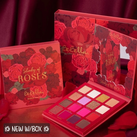 🟠 ☆ NWT ☆ BeBella "Shade of Roses" Eyeshadow Palette Red Purple White Go - Picture 1 of 7